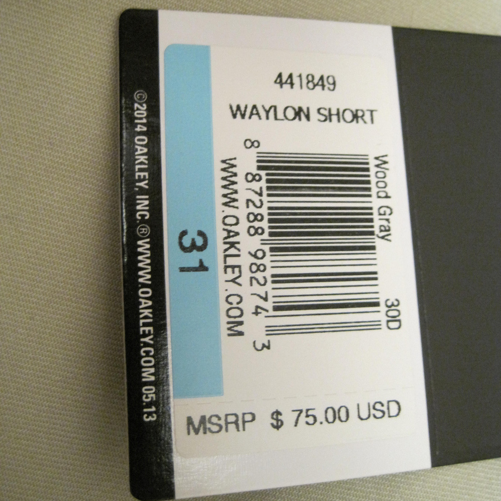 OAKLEY MEN'S KHAKI CASUAL BEIGE SHORT TAN 31 - Picture 3 of 5